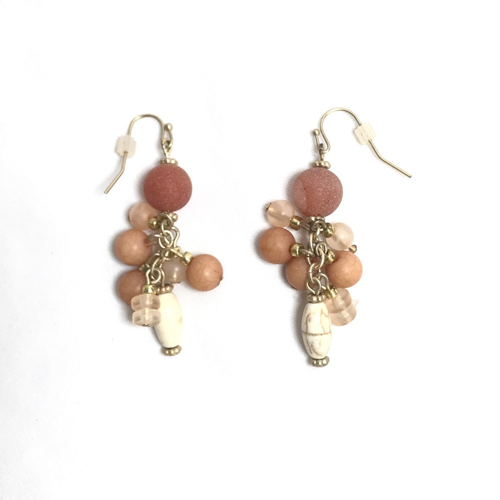 Peach & Cream blended dangle earrings